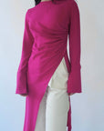 Fuchsia Asymmetric Slit Tunic