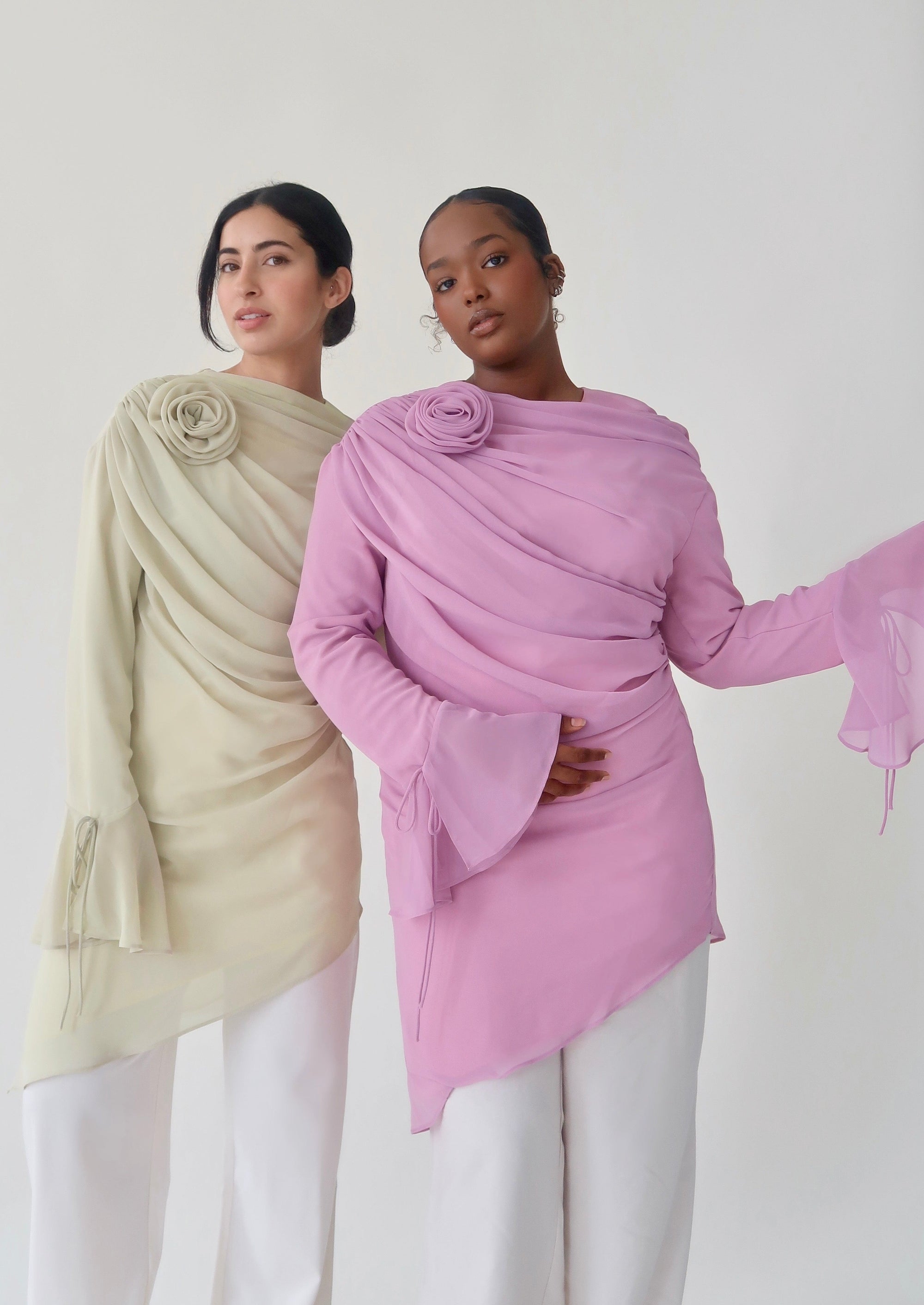 Orchid Draped Rose Tunic- Final Sale
