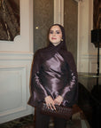 Mauve Purple Taffeta Peplum Tunic