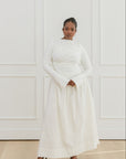 White Asymmetric Draped Dress