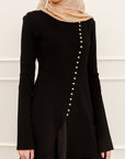 Black Gold Buttoned Sweater