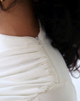 White Asymmetric Draped Dress- Final Sale