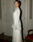 White Bell Sleeve Lace Dress