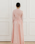 Crepe Blush Asymmetric Draped Dress