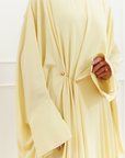Butter Yellow Draped Hardware Kaftan