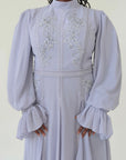 Periwinkle Beaded Appliqué Gown - Final Sale