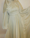 Melon Green Kaftan Beaded Belt Gown