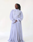 Periwinkle Beaded Appliqué Gown - Final Sale