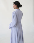 Periwinkle Beaded Appliqué Gown - Final Sale