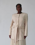 Pearl Cream SE Belted Jacket - Final Sale