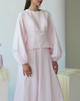 Orchid Pink Balloon Top & Maxi Skirt Set- Final Sale