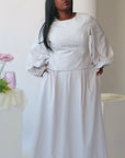 Light Gray Balloon Top & Maxi Skirt Set