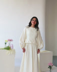 Ivory Balloon Top & Maxi Skirt Set