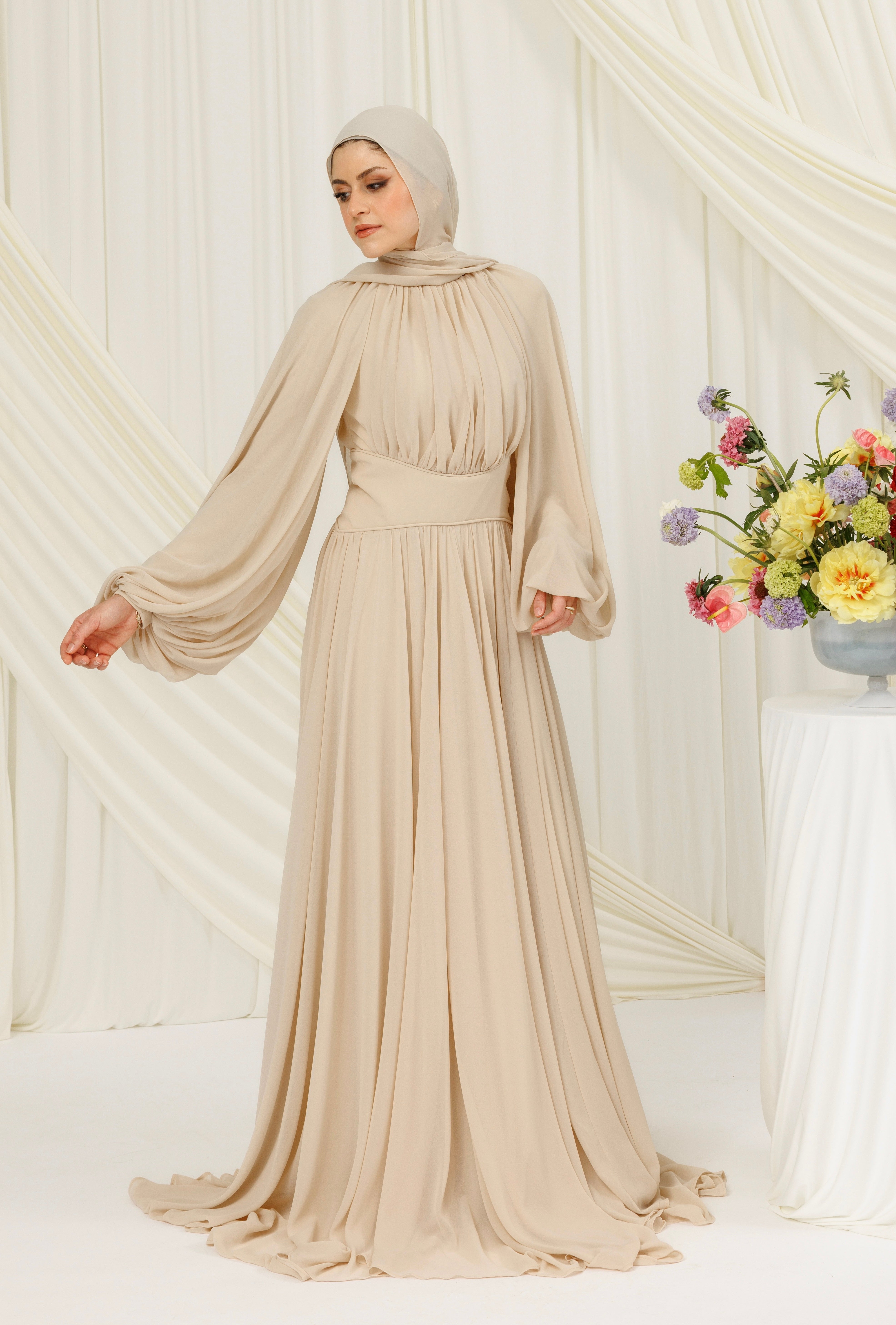 hijab evening dresses Kaftan Beaded Gown