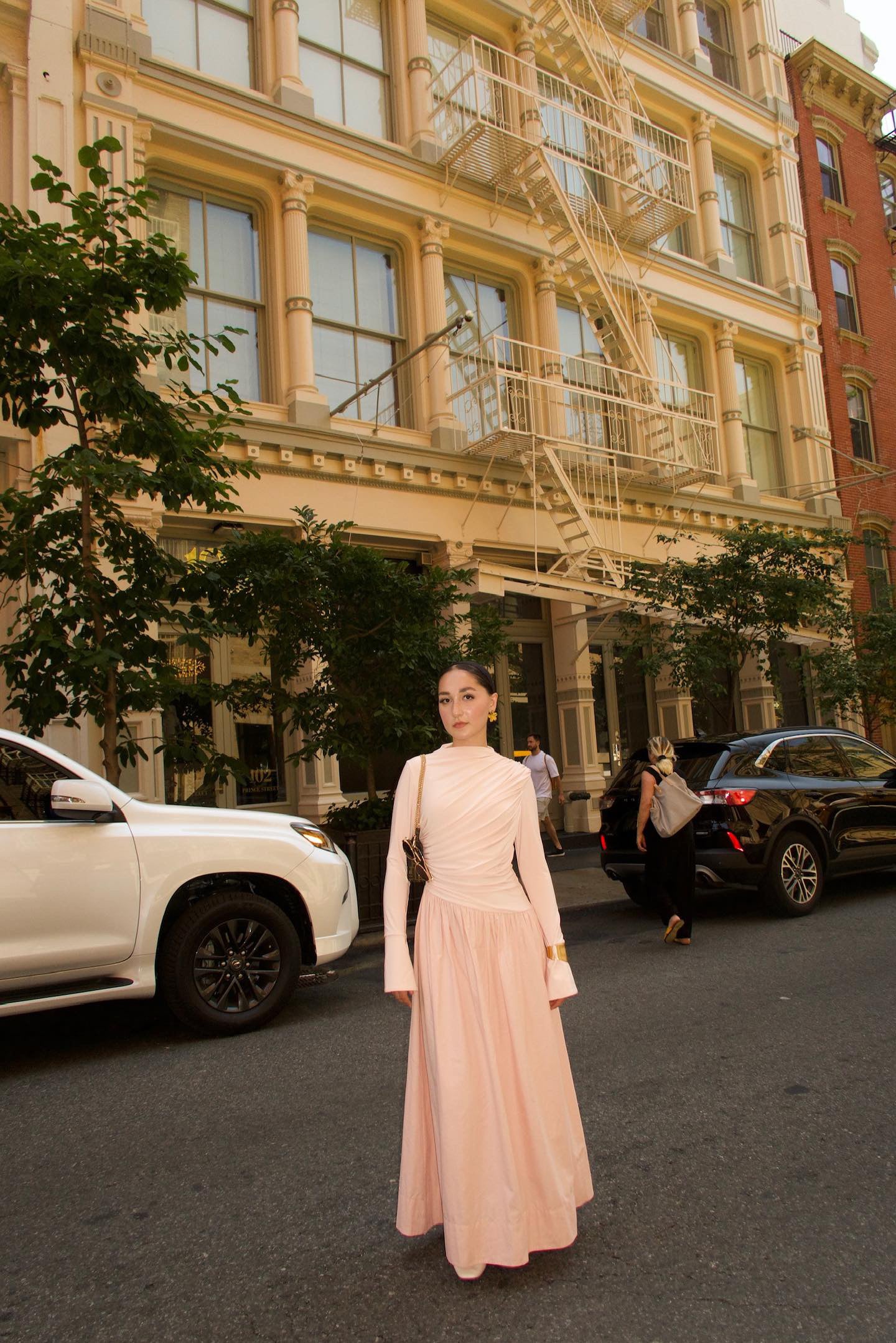 Crepe Blush Asymmetric Draped Dress Summer Evenings Crepe Blush Asymmetric Draped Dress Summer Evenings