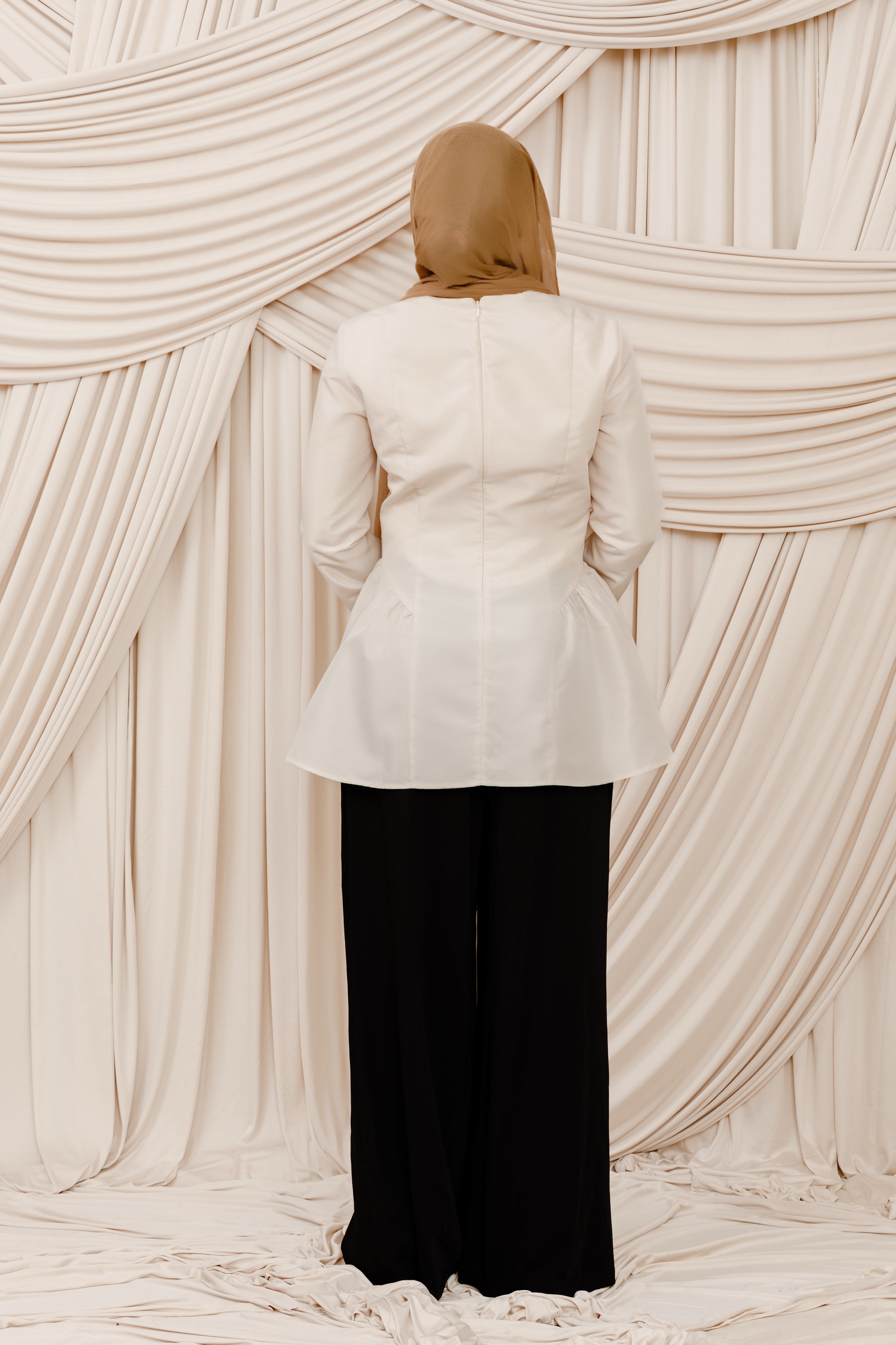 Cream Taffeta Peplum Tunic – Summer Evenings