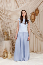 Load image into Gallery viewer, Baby Blue Low Waisted Abaya Set (3 pcs)
