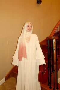 Oat Pleated Sleeve Abaya