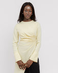 Butter Yellow Asymmetric Slit Tunic