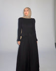 Black Ruched Top & Maxi Skirt Set