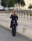 Black Asymmetric Slit Tunic