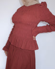 All Spice Ruched Peplum Top