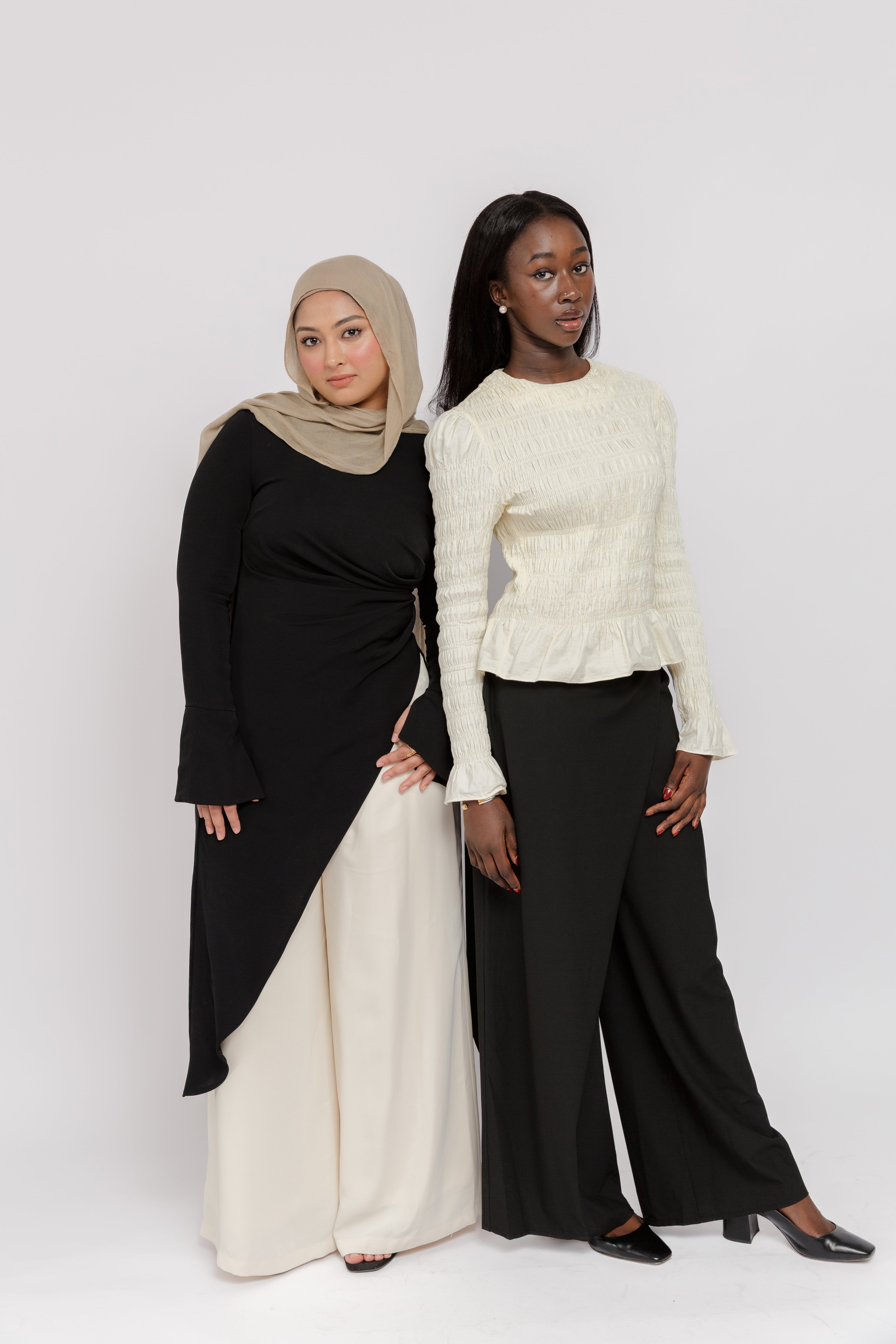 Black Asymmetric Slit Tunic – Summer Evenings