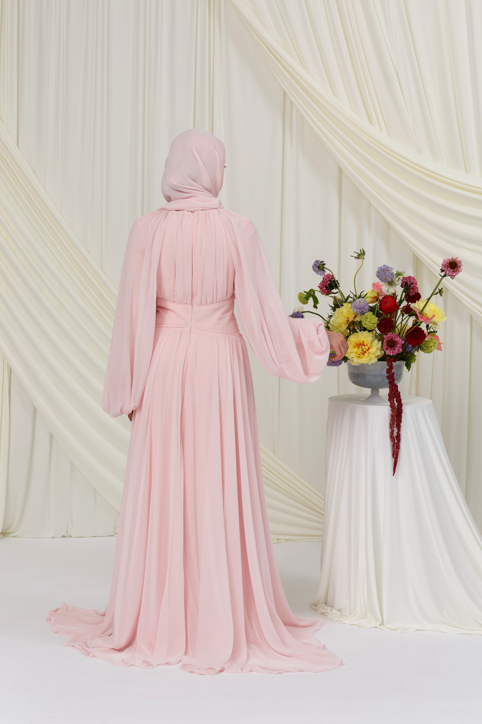 Orchid Pink Structured Belt Gown
