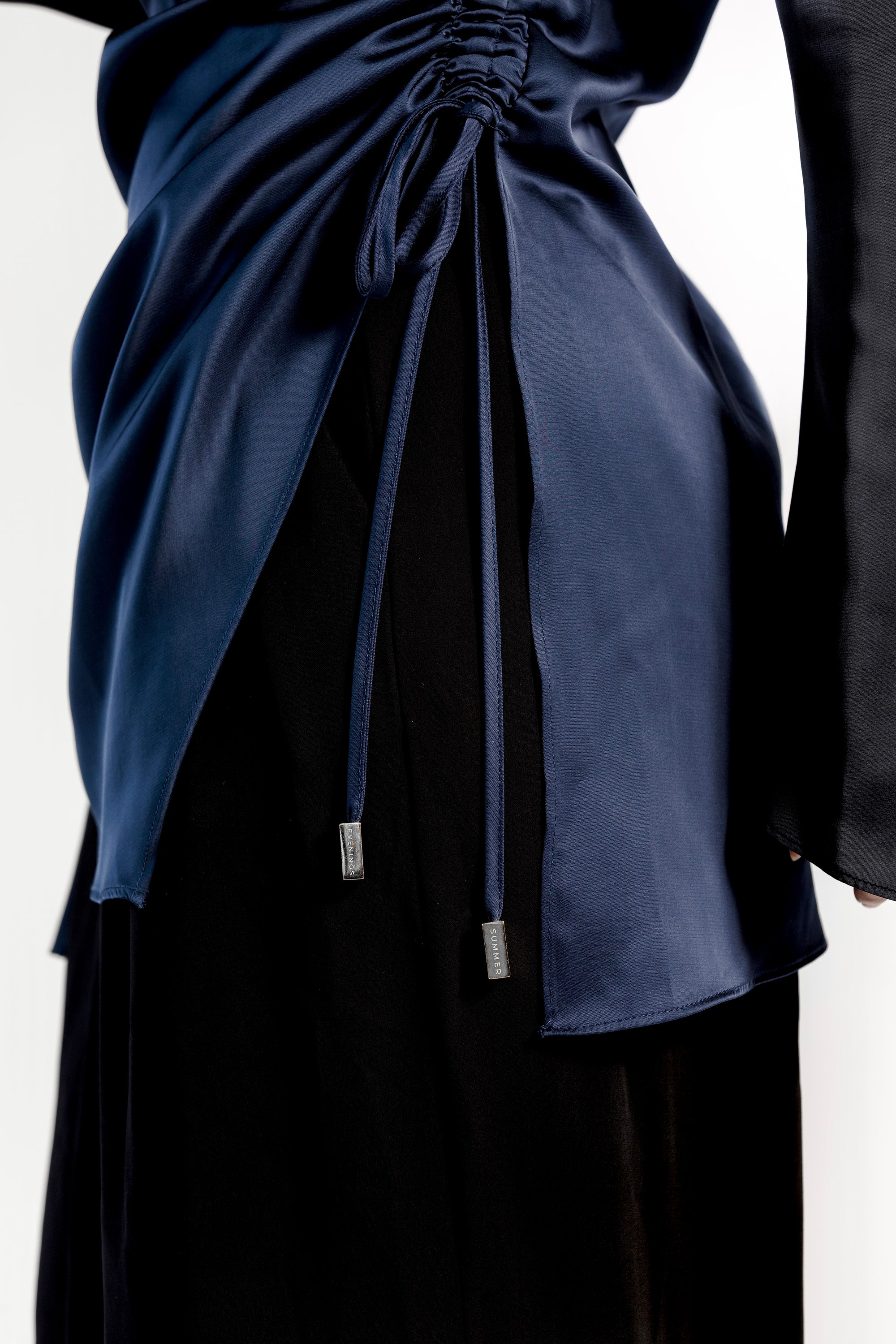 navy blue silk tunic dress DIZZY-LIZZIE Mrs Maisel Silk Dress