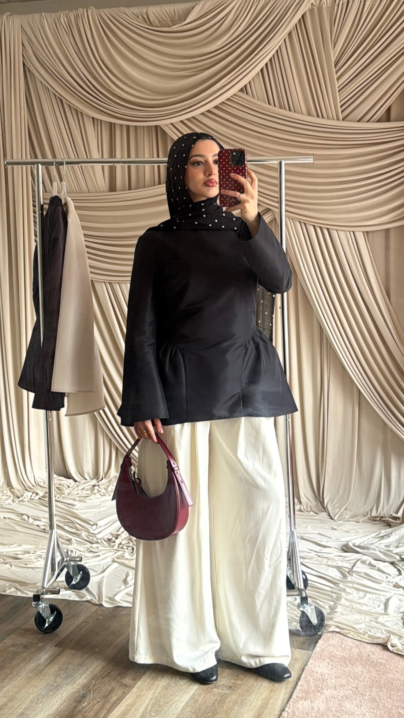 Black Taffeta Peplum Tunic – Summer Evenings