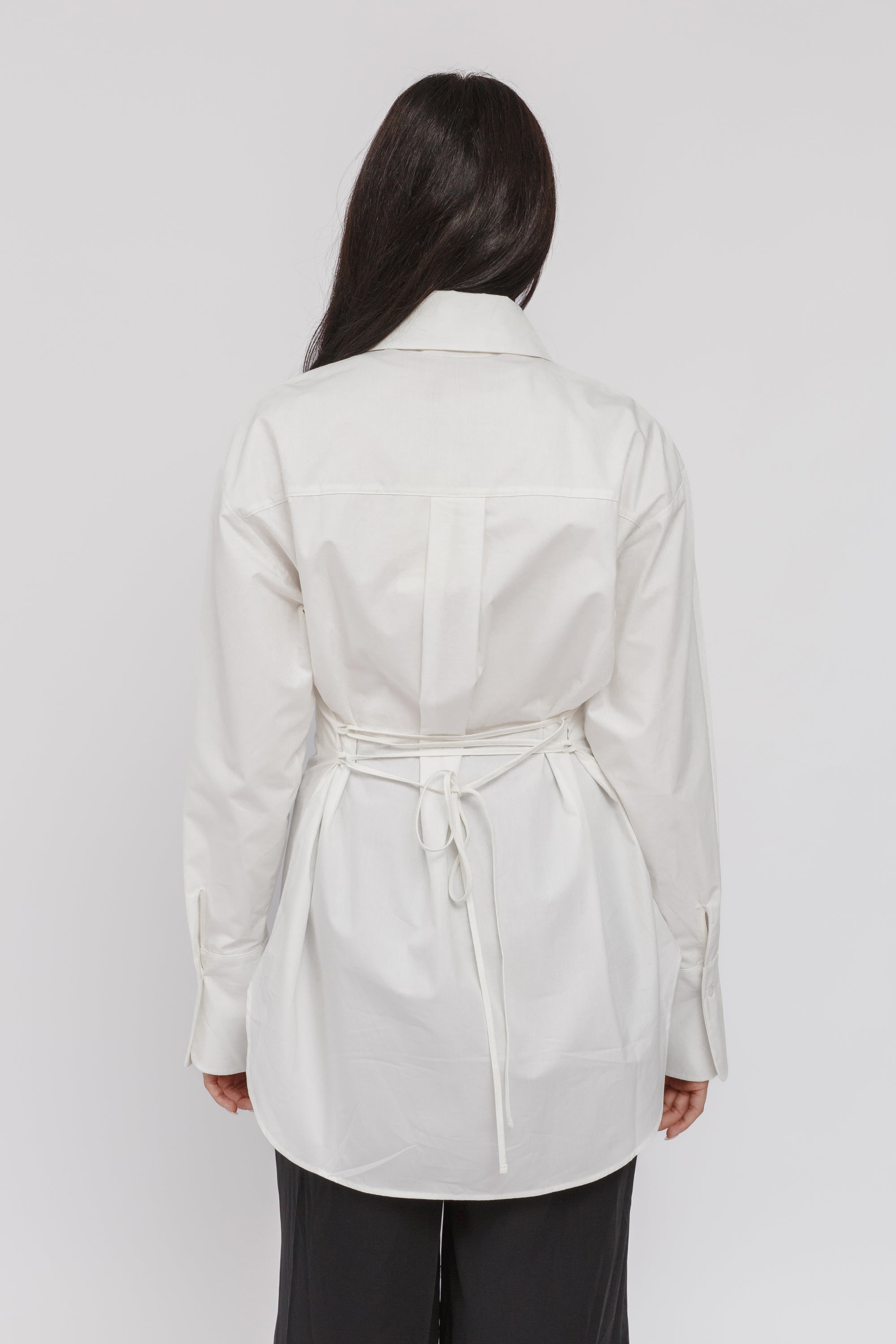 Ivory SE Tie Back Cotton Shirt