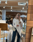 White Asymmetric Slit Tunic