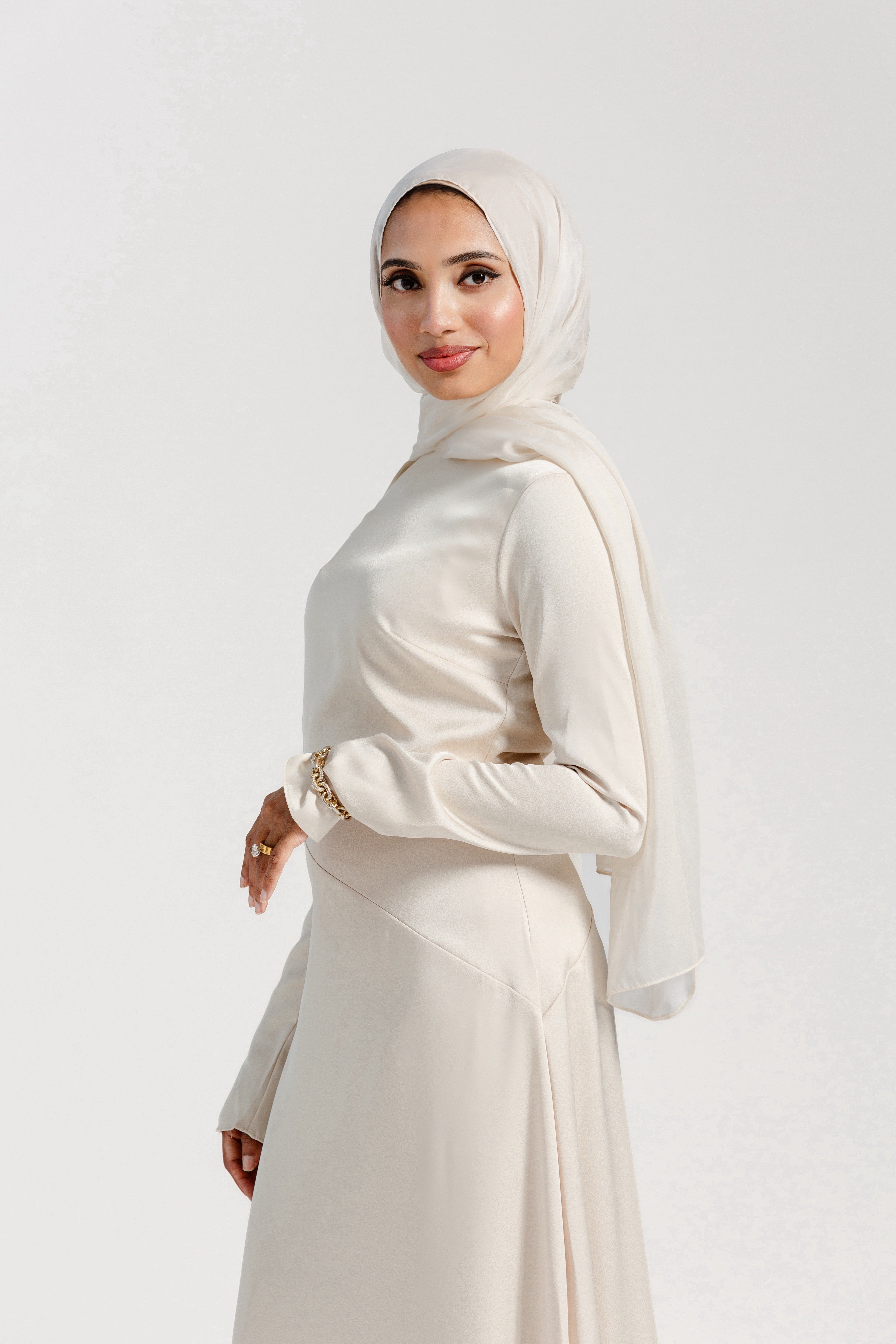 Cream Satin Slip Dress