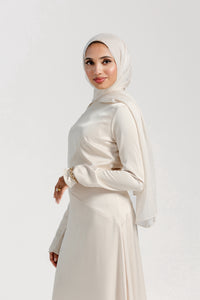 Cream Satin Slip Dress