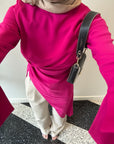 Fuchsia Asymmetric Slit Tunic