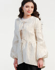 Pearl Cream Bow Tie Tunic