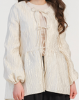 Pearl Cream Bow Tie Tunic