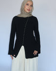 Black Gold Buttoned Sweater