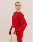 Crimson Red High-Low Tunic