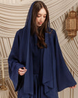 Midnight Navy Low Waisted Abaya Set (2 pcs) - Final Sale
