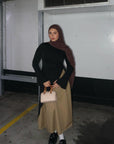 Black Asymmetric Slit Tunic