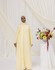 Butter Yellow Tie Neck Maxi Dress