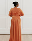 Orange Batwing Jersey Maxi Dress