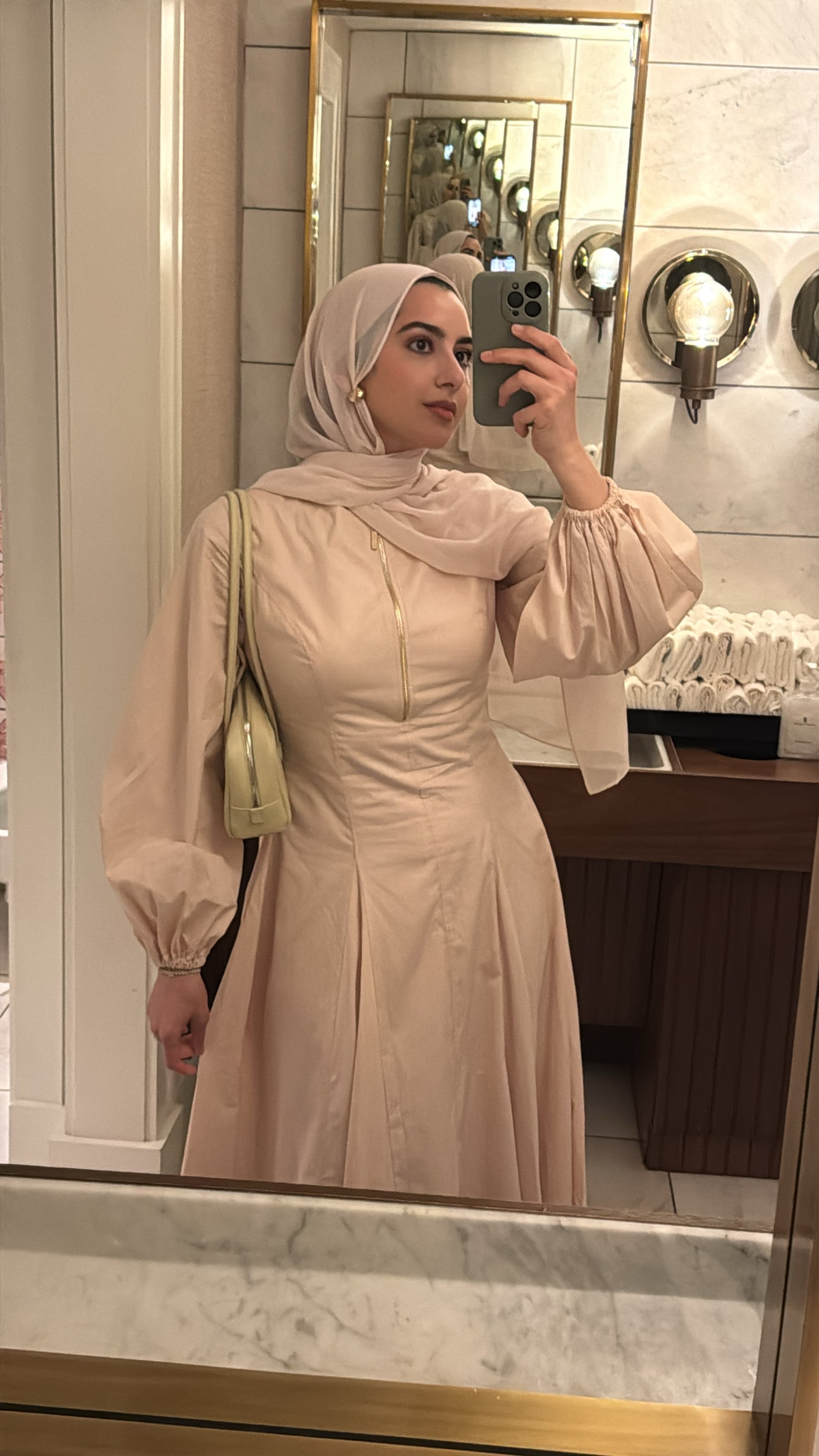 Blush Zip Up Cotton Dress