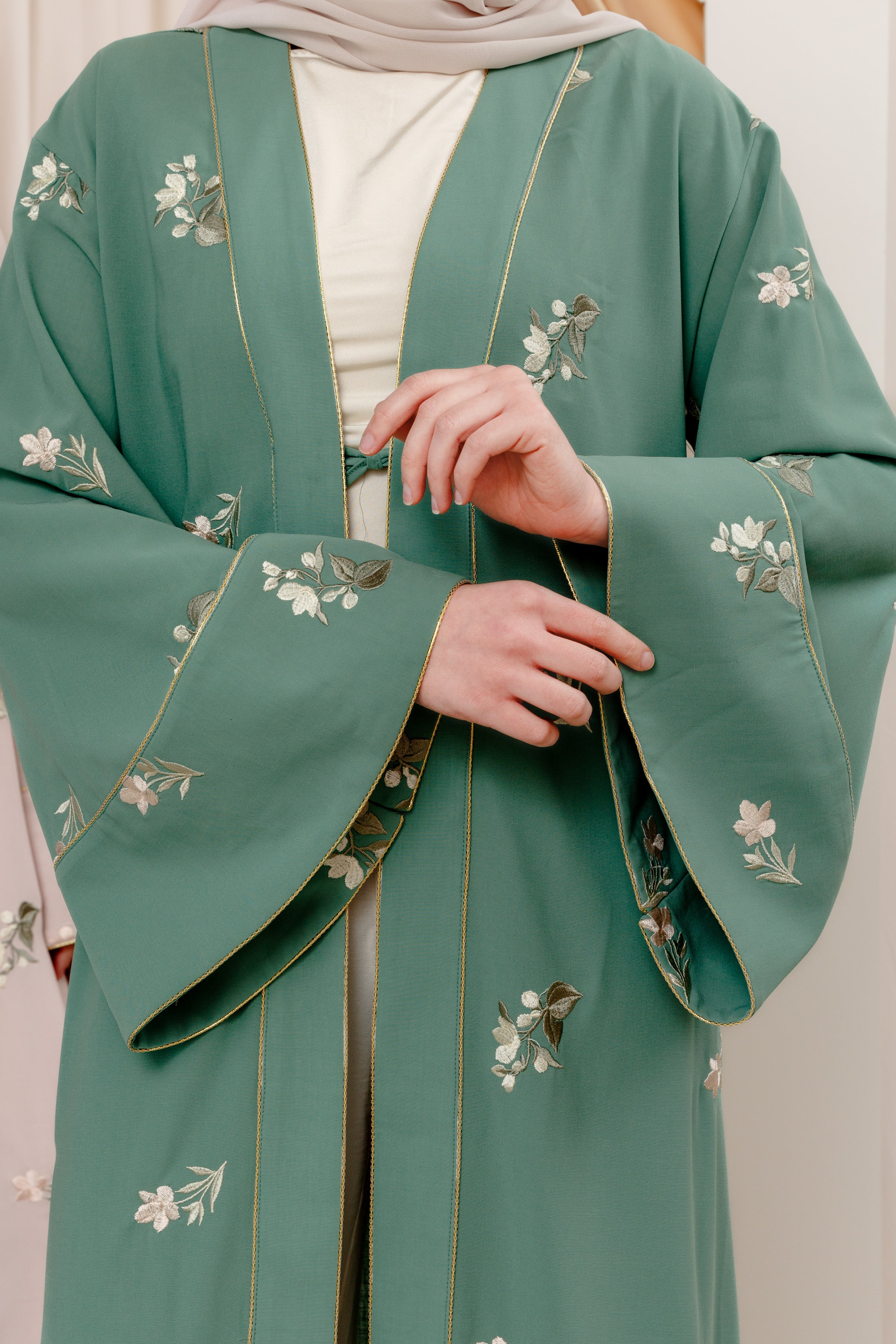 Jade Green Yasmin Embroidered Abaya