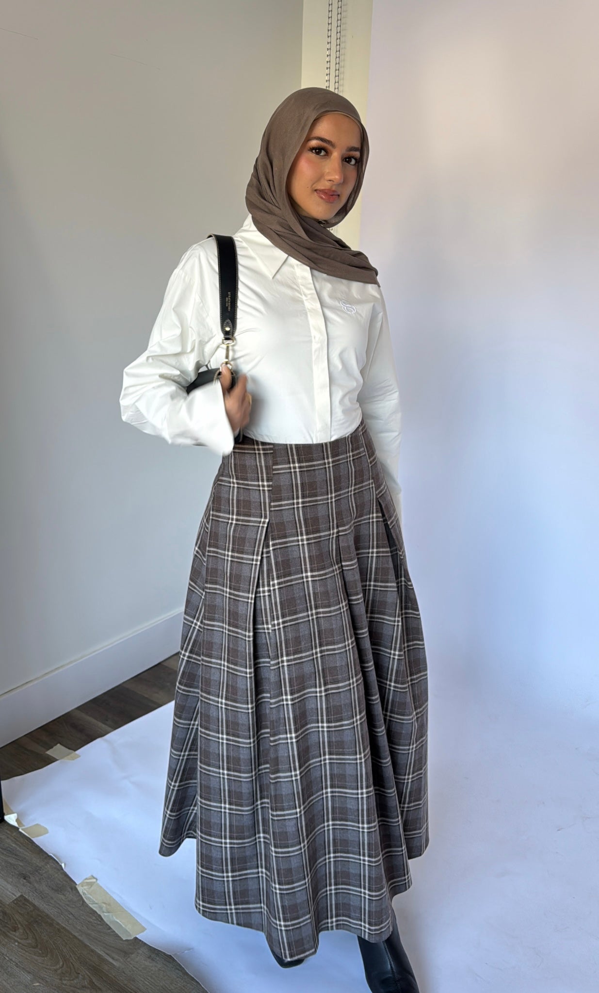 Melon Pleated Chiffon Skirt