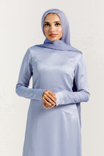 Load image into Gallery viewer, Periwinkle Satin Slip Dress - Final Sale
