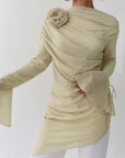 Melon Draped Rose Tunic- Final Sale