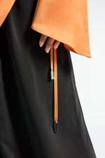 Load image into Gallery viewer, Burnt Orange Satin Ruched Tunic
