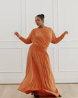 Orange Batwing Jersey Maxi Dress